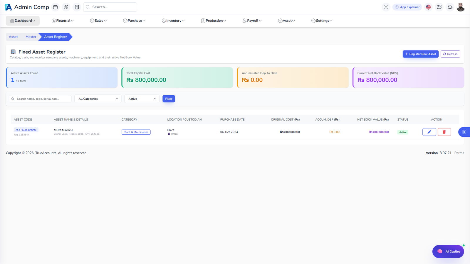 Asset Register